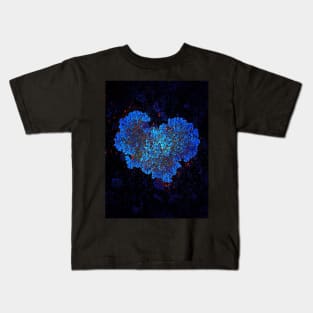 Blue Glow Heart Kids T-Shirt